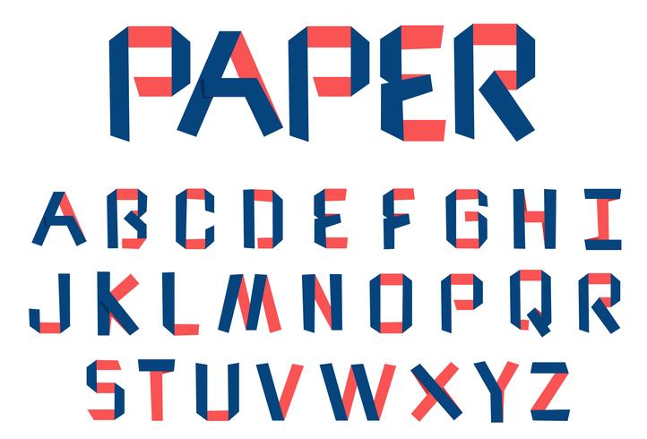 Paper fold alphabets vector