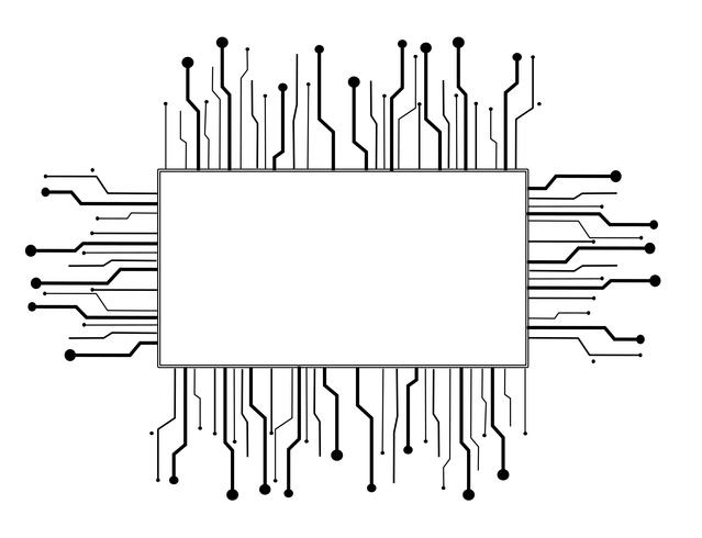 microchip box technology line background vector