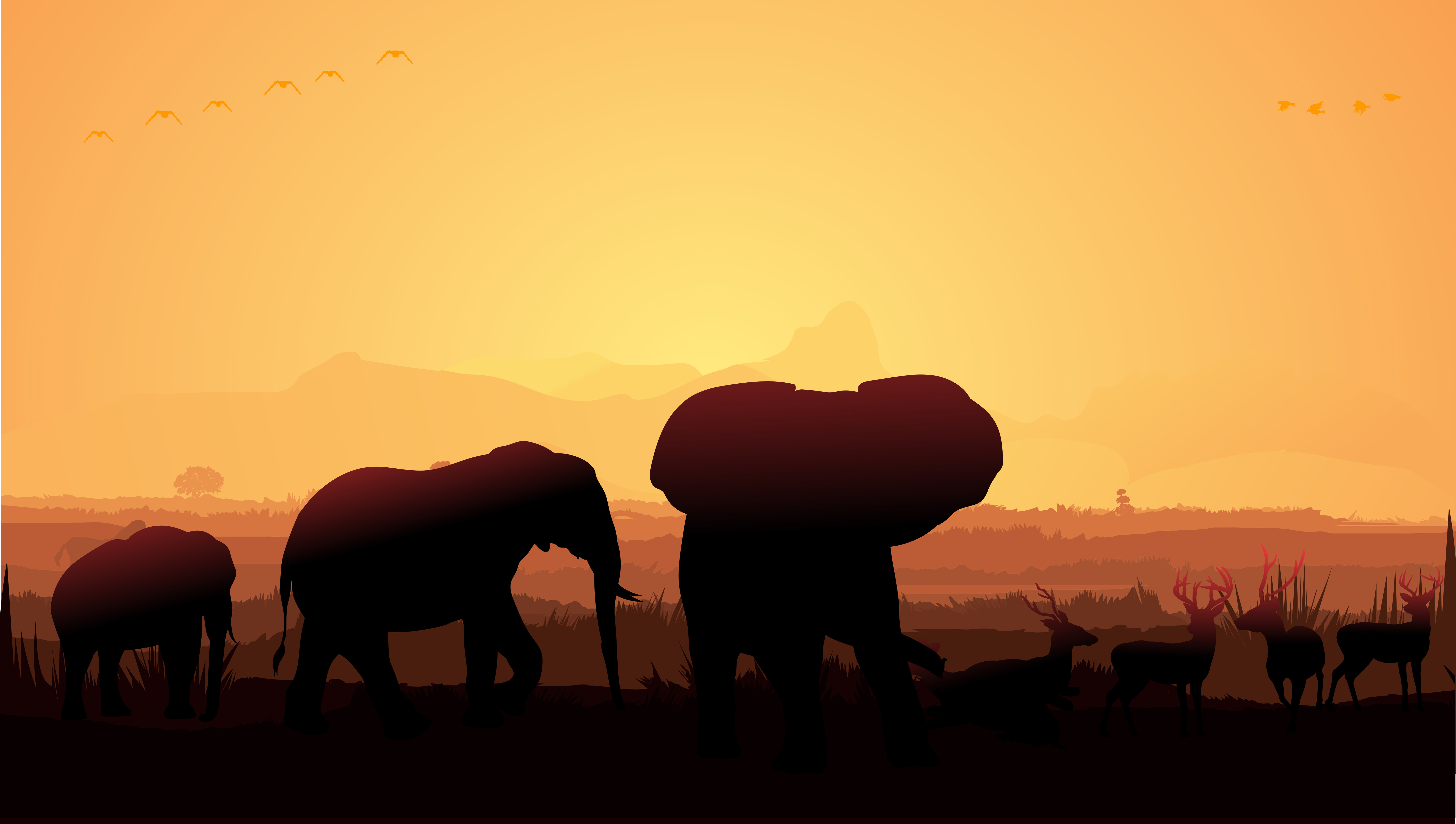 Elephant Silhouette  Download Free Vectors Clipart 