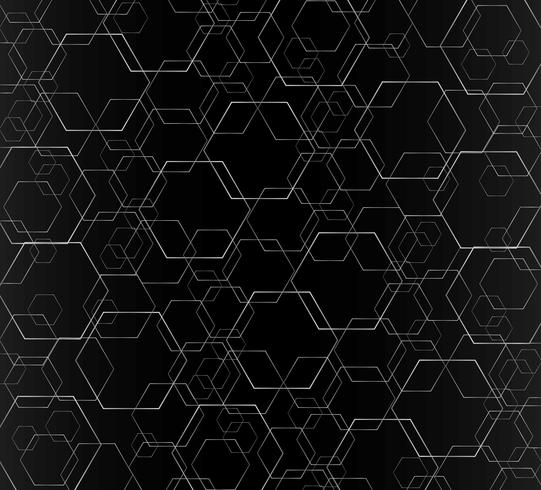 Hexágono línea abstracta y fondo de arte de espacio vector