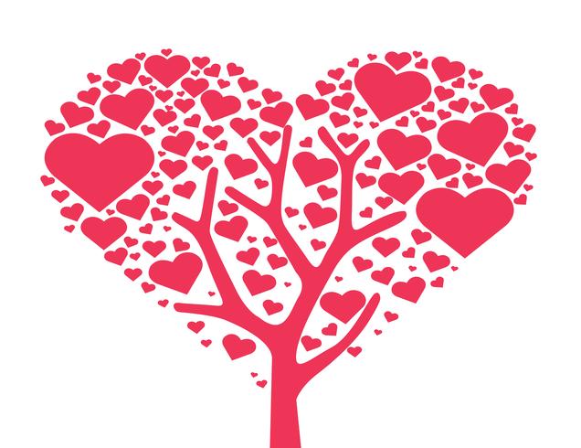 tree of heart , love tree symbol vector