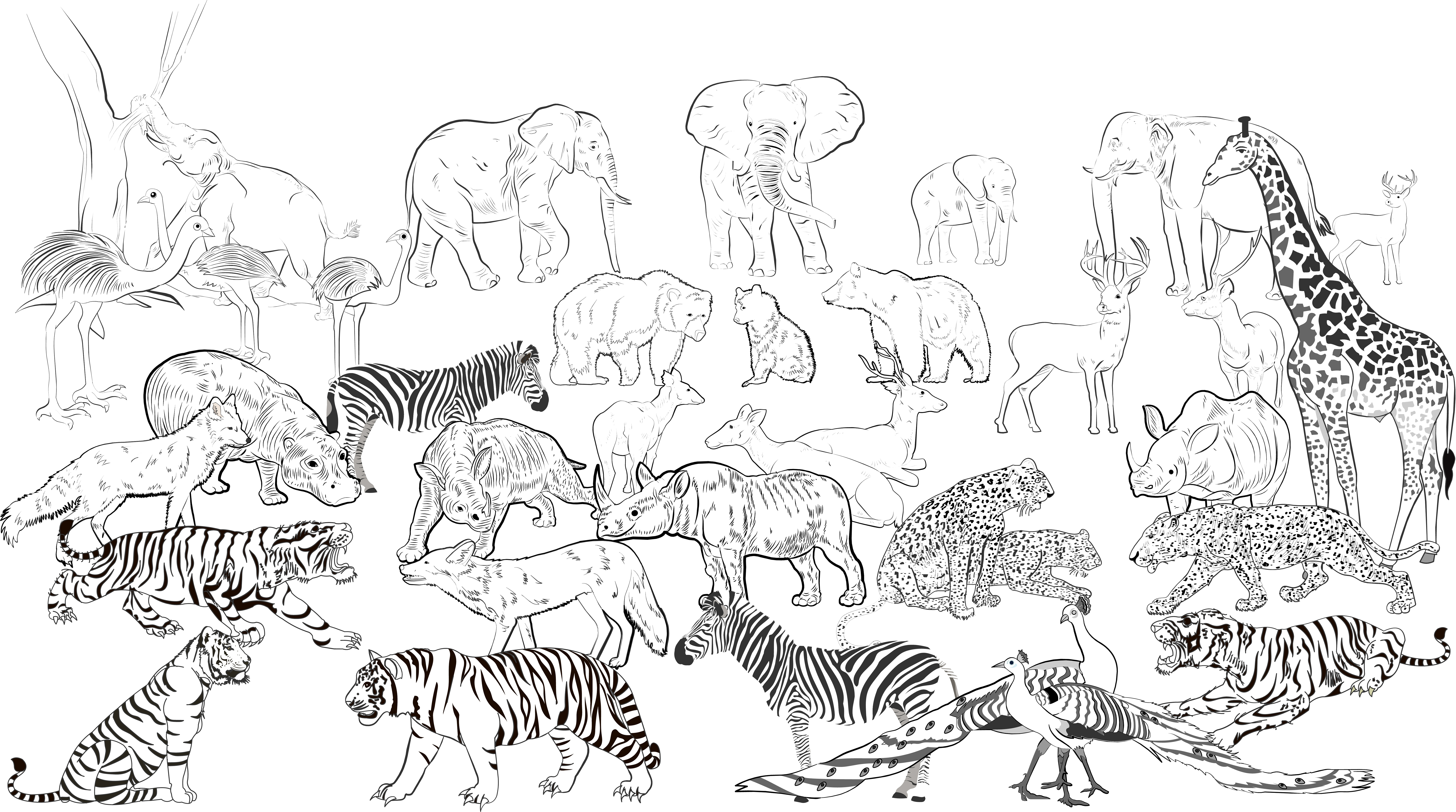Download wild animals silhouette 533109 - Download Free Vectors ...