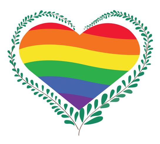 rainbow flag LGBT symbol on heart vector