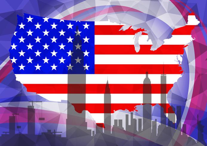 American city banners template polygon background vector design