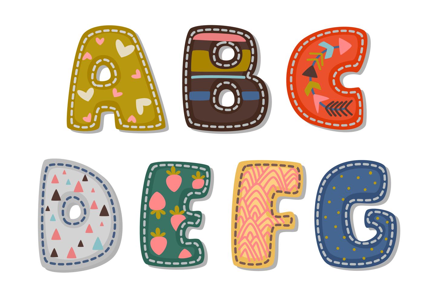 Beautiful print on bold font alphabets for kids part 1 533141 Vector ...