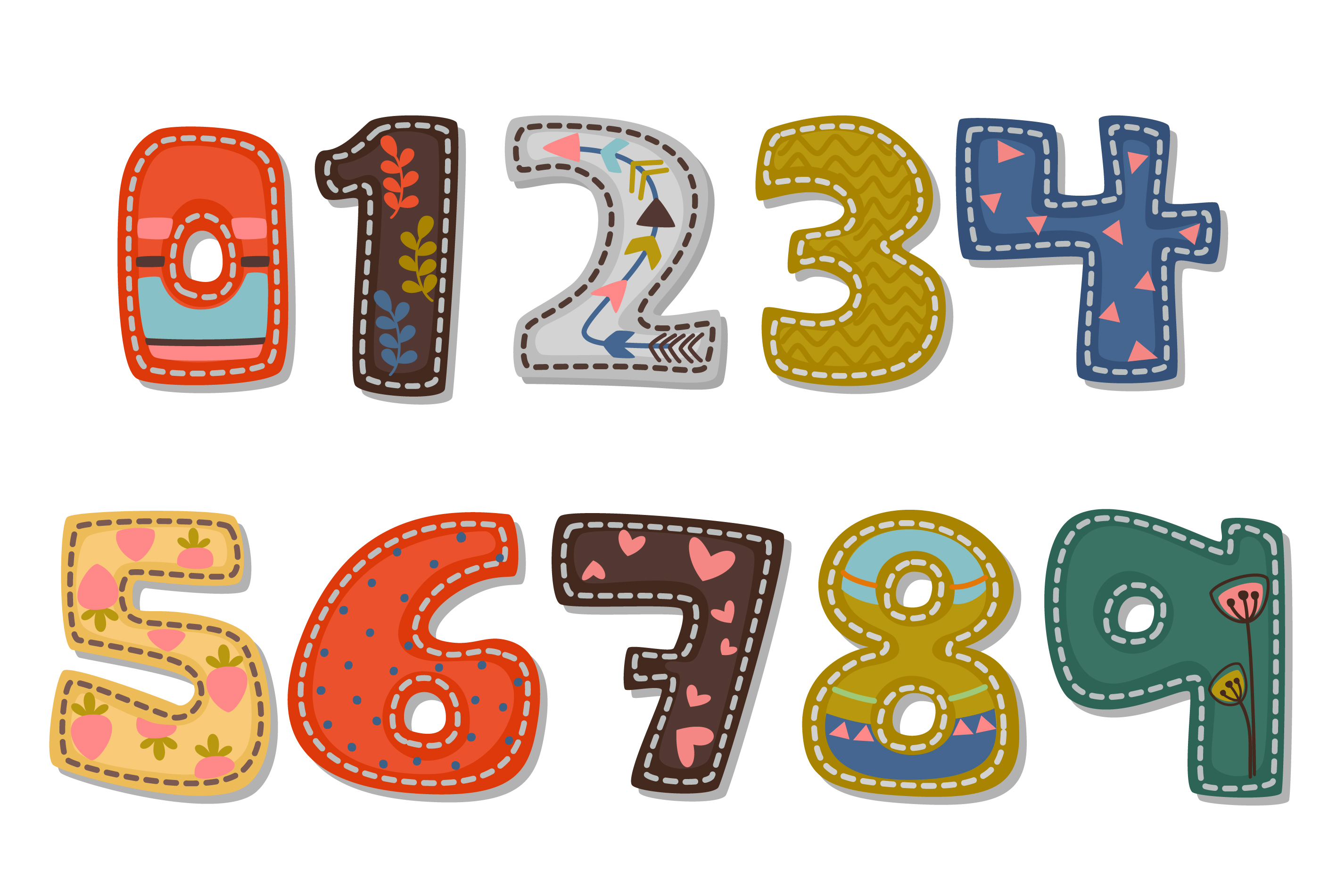 Beautiful print on bold font numbers for kids 533161 Vector Art at Vecteezy