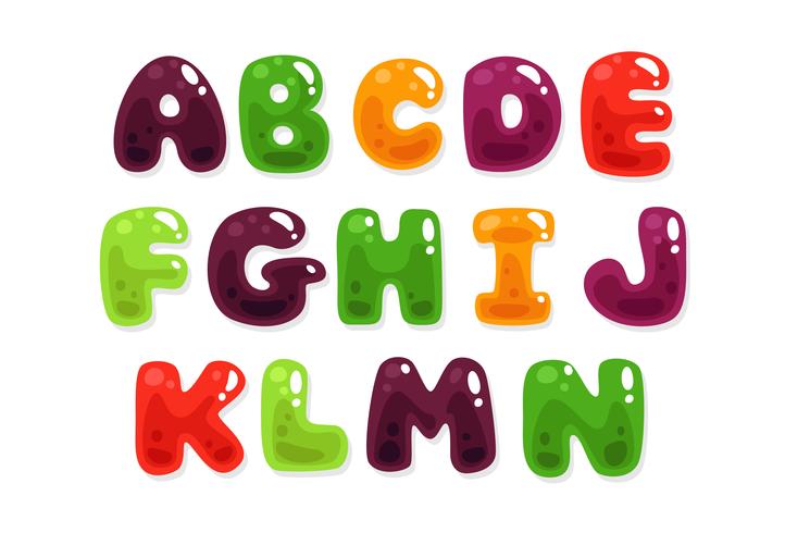 Colorful jelly alphabets for kids part 2 vector