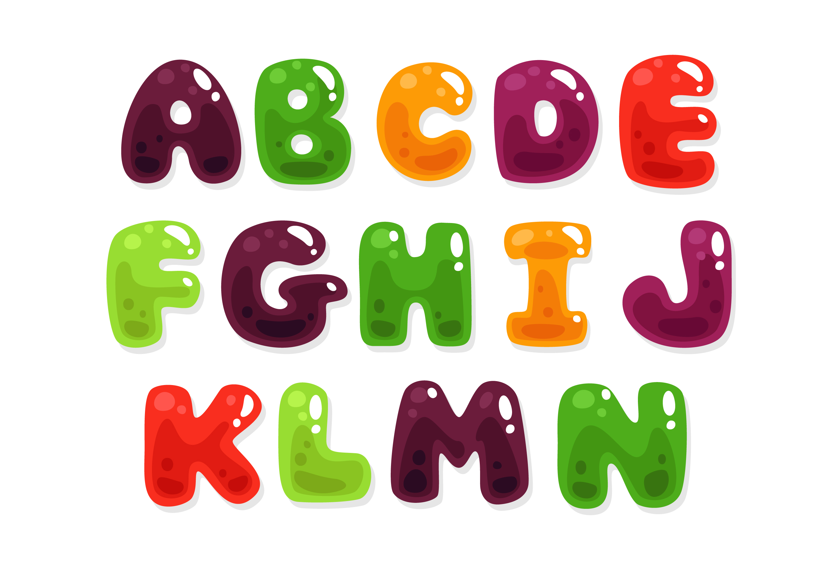 Colorful jelly alphabets for kids part 2 533168 Vector Art at Vecteezy