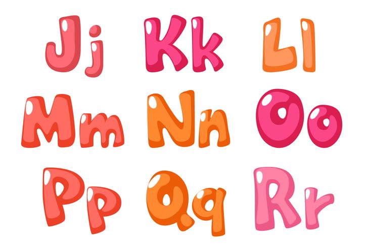 cute bold font in pink color for kids part 2 vector