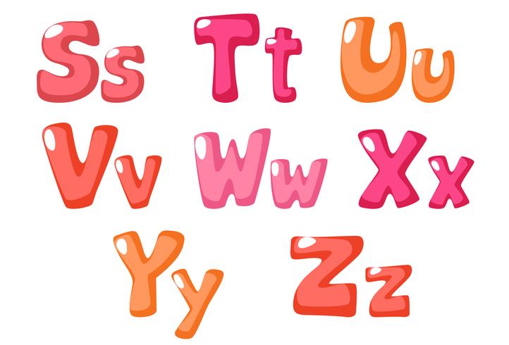 cute bold font in pink color for kids part 3 vector