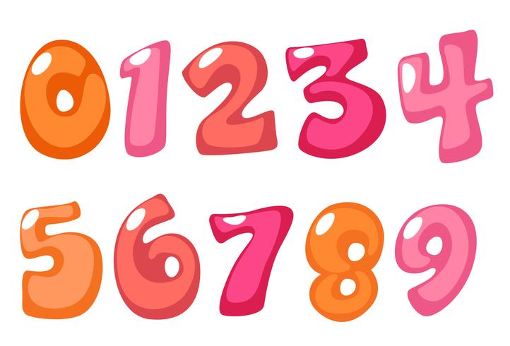 cute bold font numbers in pink color for kids 533193 Vector Art at Vecteezy