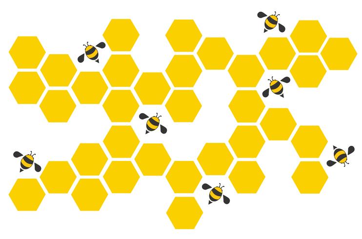 hexagon bee hive design art and space background vector EPS10