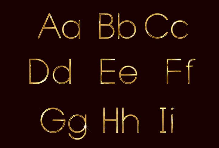 Golden fashion font part 1 vector