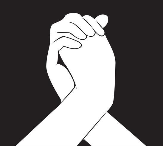 hand holding another hand vector