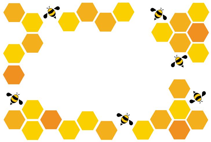 hexagon bee hive design art and space background vector