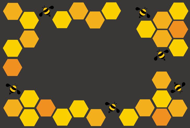 hexágono abeja colmena diseño arte y espacio de fondo vector