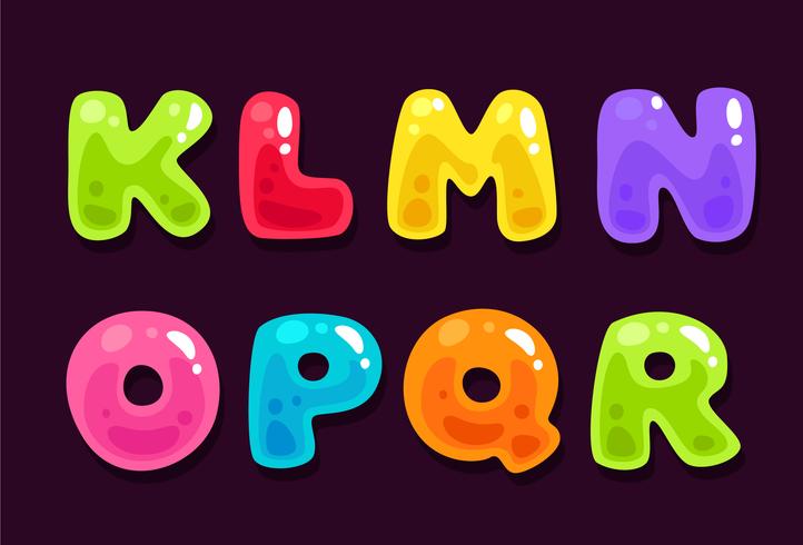 Jelly colorful alphabets part 2 vector