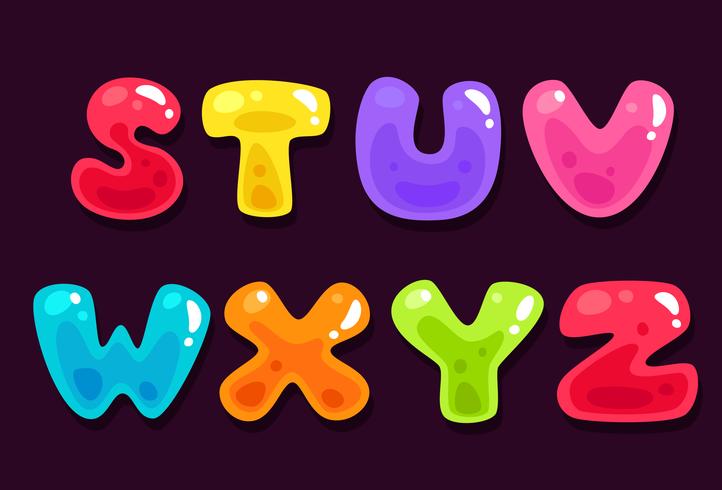 Jelly colorful alphabets part 3 vector