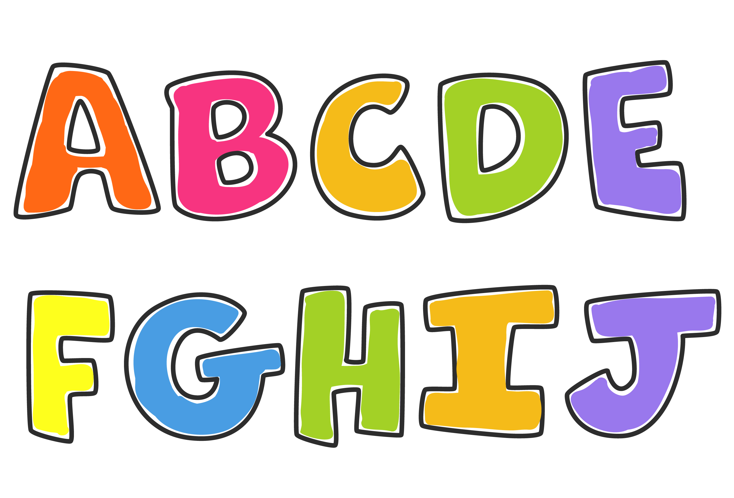 Kids Colorful Alphabets Part 1 533255 Vector Art At Vecteezy