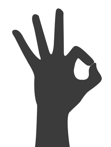 hands okay sign vector 