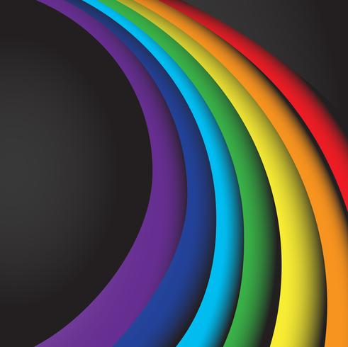 abstract rainbow wave on a black background vector