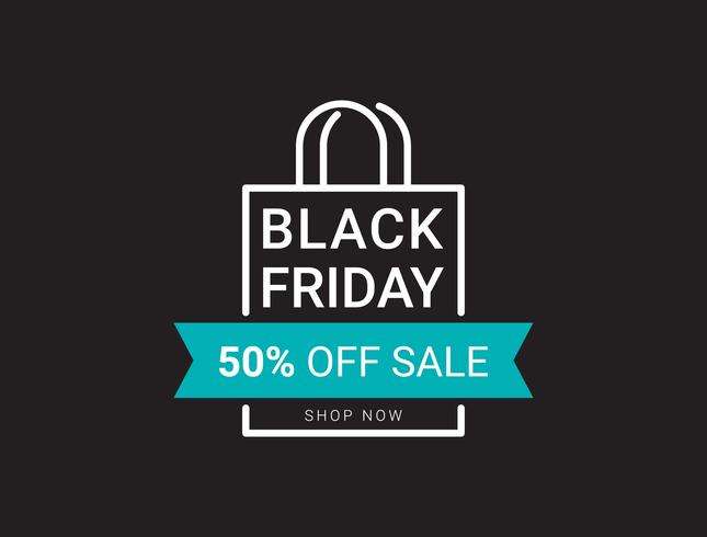 Black friday sale banner layout design template, Flat style vector illustration artwork.