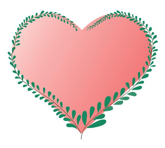 pastel heart leaf crown and space background vector