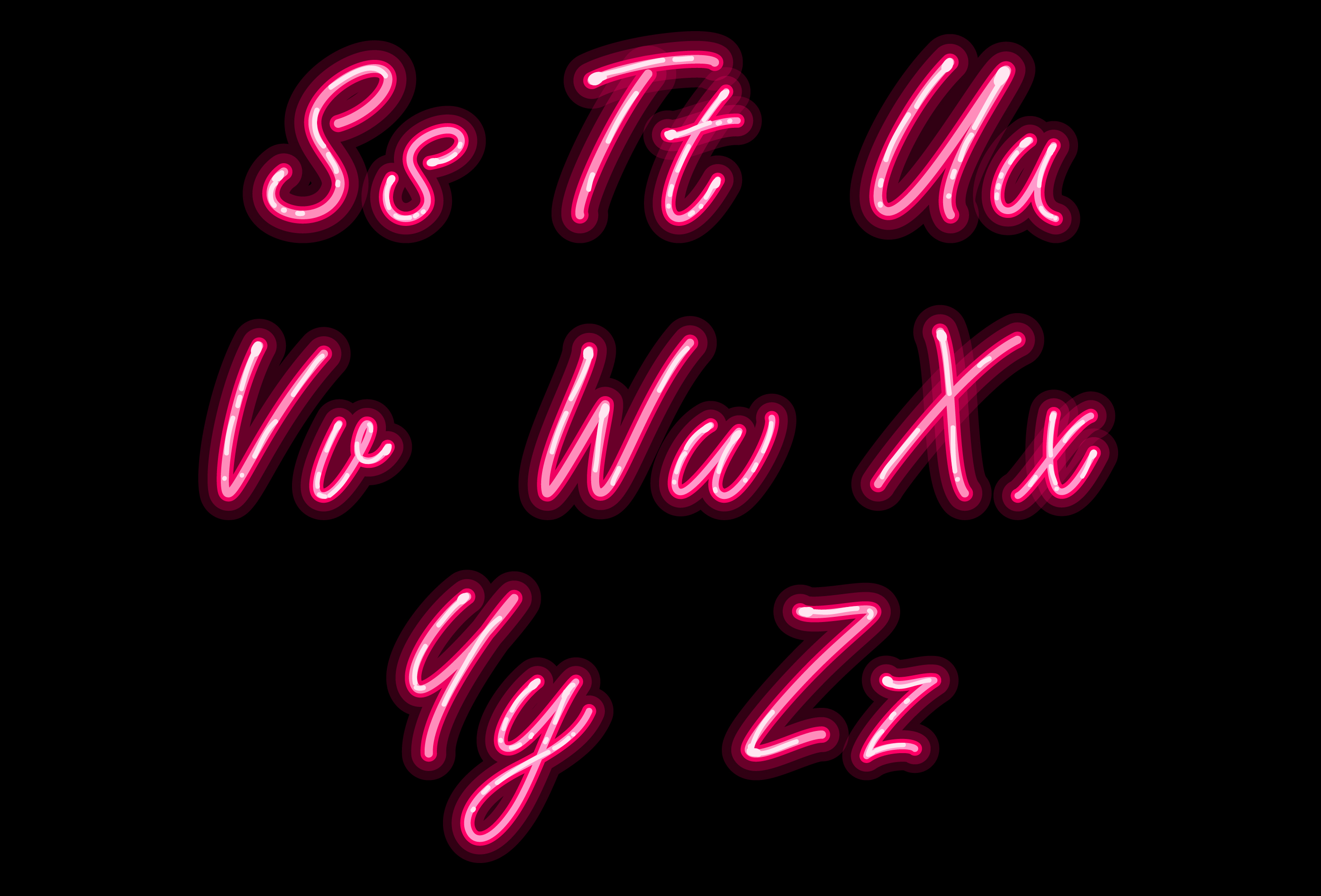 Neon alphabet font in pink color part 3 533290 Vector Art at Vecteezy