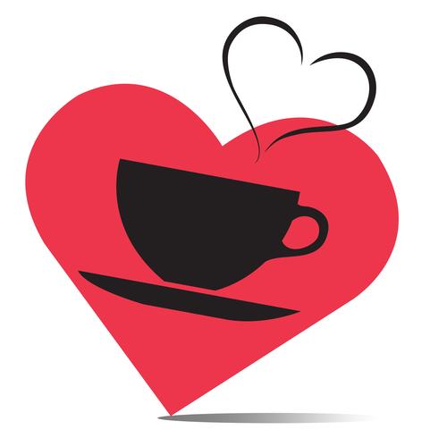 El amor de la bebida caliente, vector de taza de café