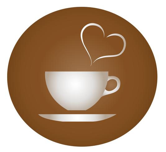 a cup of hot drinks with brown background vector