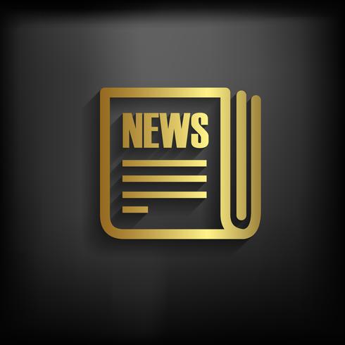 News Sign Icon Gold Color With Long Shadow Vector Eps10 Illustration Download Free Vectors Clipart Graphics Vector Art