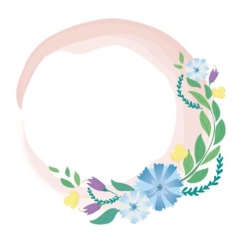 pastel flower crown and space background vector