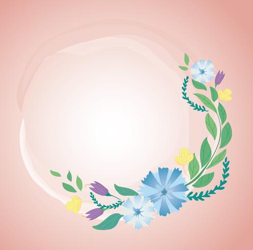 pastel flower crown and space background vector