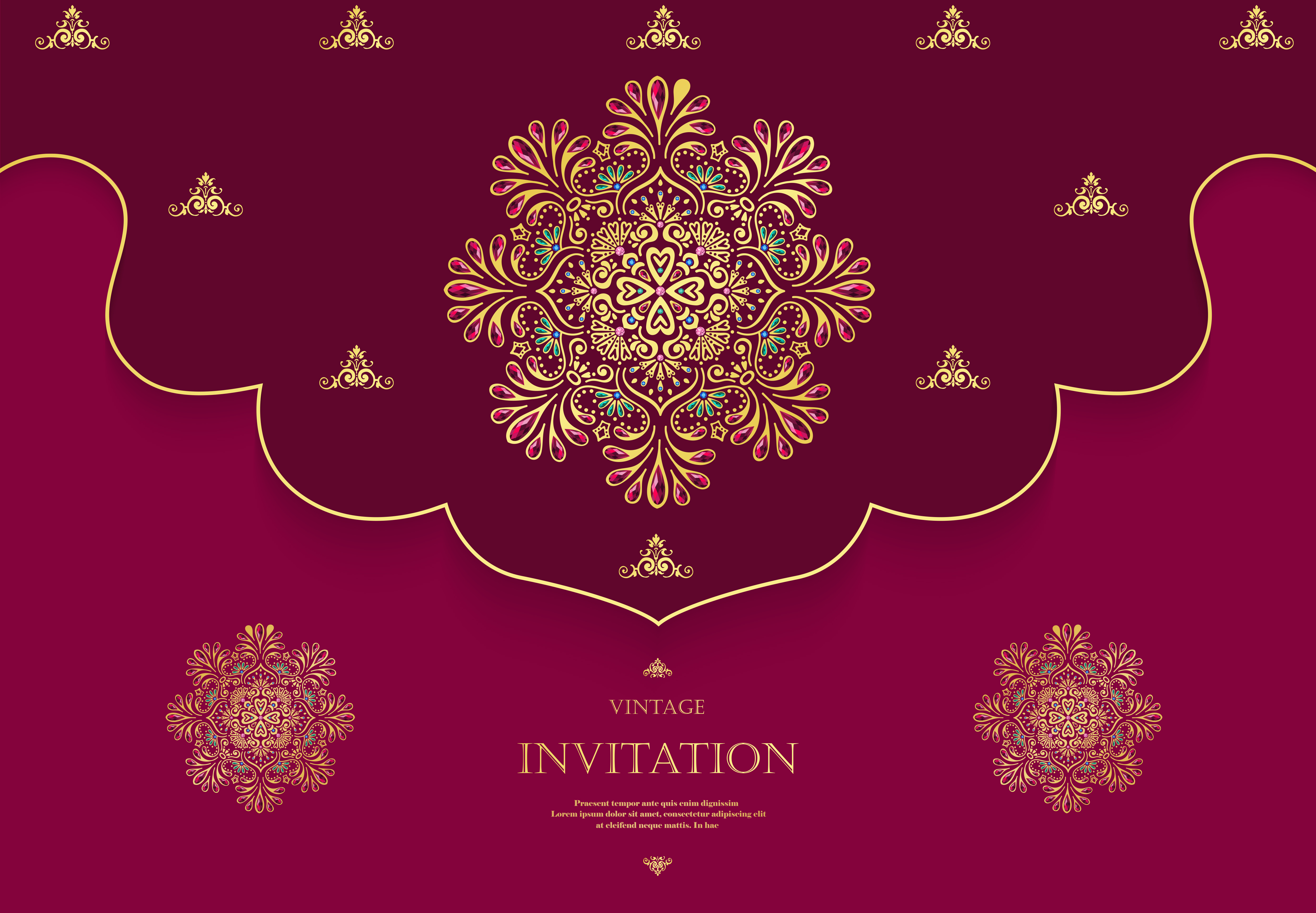 Wedding or invitation card vintage style with crystals abstract pattern  background 533374 Vector Art at Vecteezy