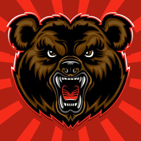 Bear Angry Face cartoon vector