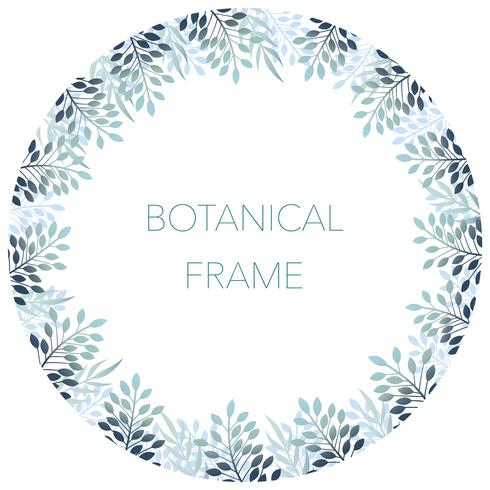 Botanical circle backgroundframe with text space. vector