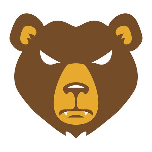 Bear Angry Face cartoon vector