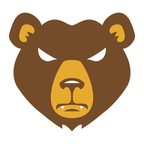 Bear Angry Face cartoon vector