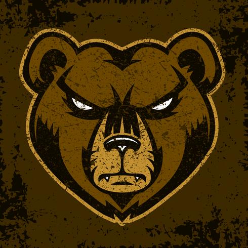 Bear Angry Face cartoon vector