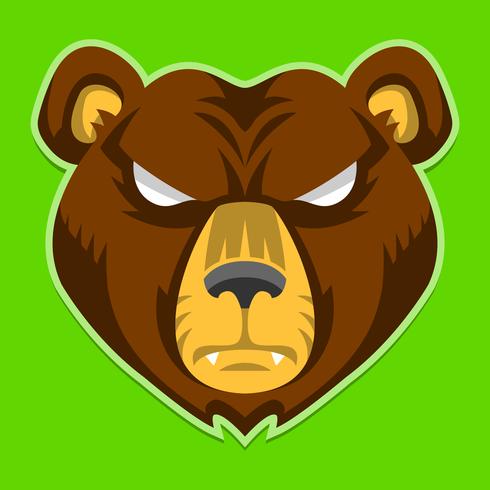 Bear Angry Face cartoon vector