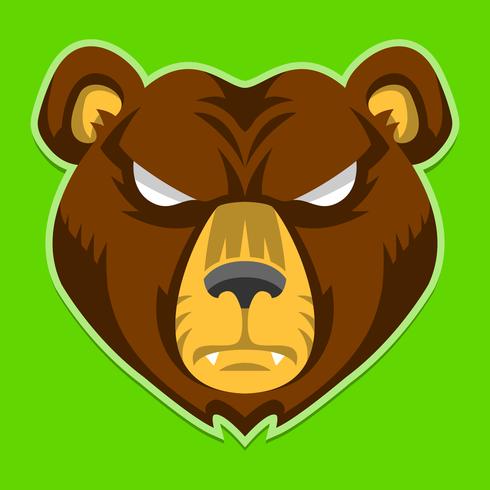 Bear Angry Face cartoon vector