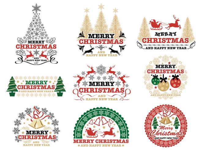 Christmas badgelabel, vector design element.