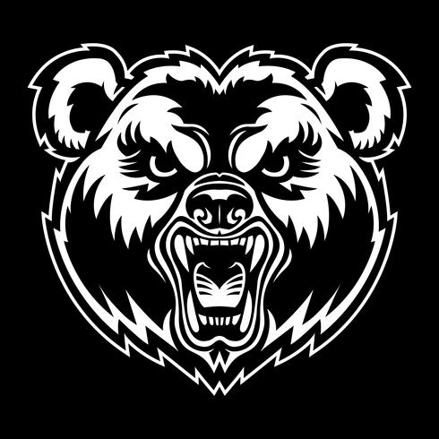 Bear Angry Face cartoon vector