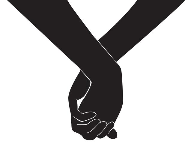 hand holding another hand , sign of love art vector 