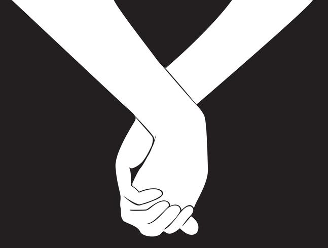hand holding another hand , sign of love art vector 