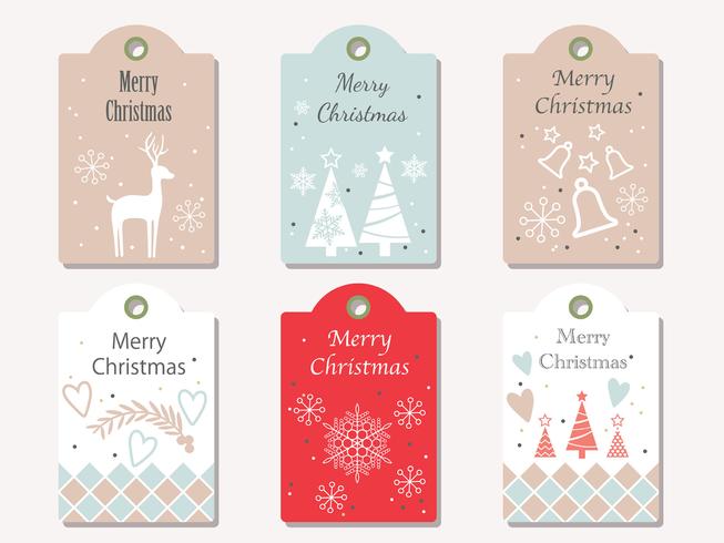 Set of assorted Christmas tags. vector