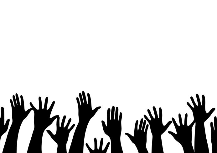 all hands up and background art vector