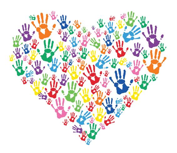 Colorful Hands Prints In Heart Download Free Vectors Clipart Graphics Vector Art