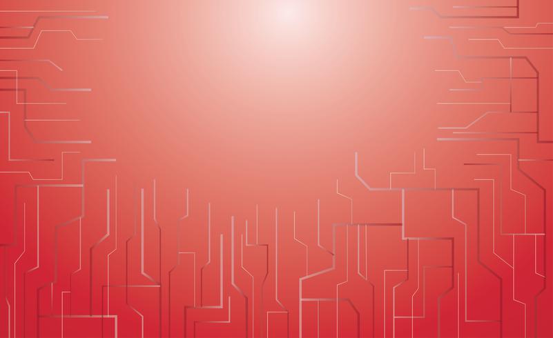 Fondo de tecnología de microchip rojo vector