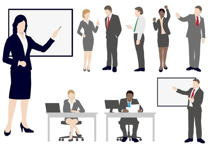 Set of business people in flat style.